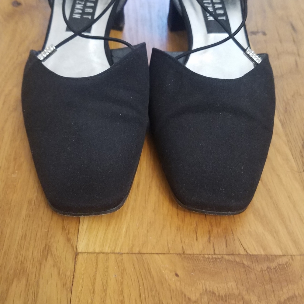 Stuart Weitzman Block Heels With Rhinestone Accen… - image 2